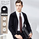 EMZ Ordos [Bacterbinomy Pure Wool] Early Autumn Men's Wool Calamity Business Leisure Knit sweater jacket