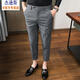 
Jessons trousers men's business casual pants spring and autumn slim-fitting small feet suit pants men's striped cropped pants trendy brand trousers K699 light gray-cropped pants (regular style) 33 (2.6 feet)