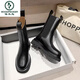 Boots de carpintero de carpintería Martin botas cortas para mujeres 2024 Modelo de otoño e invierno El nuevo modelo interno aumenta las chimes de cuero de cuero grueso de cuero a mediados de chelsea botas chelsea a mitad de llamas. Single Little (versión actualizada) 37