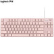 
Logitech K835 wired keyboard, mechanical shaft compact design, gaming office typing portable keyboard, personalized punk keycap, 84 keys, birthday gift [K835 red shaft] pink