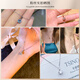 TSING light jewelry 14K gold birthstone color gold necklace female pendant birthday gift girl for girlfriend November - Ningjing - light sea blue zircon 14K gold chain