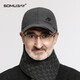 SOMUBAY Middle-aged and elderly men's dad hat winter plus velvet baseball cap grandpa old man autumn and winter back seal warm peaked cap gray [single hat] one size (56-60cm)
