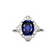 DL 1998 Tanzanite sapphire new blue ring silver women's single ring blue colored treasure accessories Japanese and Korean lovers silver live mouth (main stone 7X9mm) B0