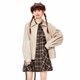 Leding shopping mall same style waisted playful shirt dress autumn new plaid dress C2FAE3523 neutral plaid S