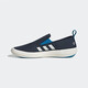 Adidas official men's shoes, new sports shoes, low top shoes, one-piece, lazy shoes, fashionable trendy canvas shoes, casual shoes, sea blue/shelf design 42