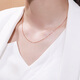 Happy Diamond Birthday Gift 18K Gold Necklace Flashing O Chain Clavicle Chain 0.5g45cm