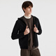 Biyinlefen Warm and Soft Autumn Men's Fashionable Casual Jacket Tops Comfortable and Sturdy Hooded Wool Jacket Men 07 Black L /105