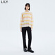 
LILY [same style in the mall] Spring new women's clothing fashionable and playful striped loose soft sweater for women 902 light orange S