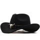 ESQTJF 2023 Western Cowboy Hat Horn Horn Jazz Jazz Topper Men and Women's National Style Felt Hat Hat à larges bords 09 Café M (56-58 cm)