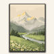 Digital oil painting Large size Chinese style landscape digital oil painting DIY coloring healing sunset sunset scenery living room YF-829 High mountains stand 50*65cm pen + pigment + inner frame