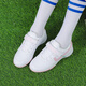 Diffany no lace-up women's football shoes for girls primary and secondary school students breaking nails TF Velcro rubber wear-resistant training shoes beginners 9275 Velcro white crushing nails 33