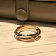 De segunda mano 99 nuevo Cartier Cartier Trinity serie anillo versión estrecha Joyería de oro de 18 quilates anillo de oro tricolor anillo de tres anillos, siete anillos 99 nuevo tamaño mediano - producto único - ancho 3,2 mm precio de contador 15100 50/código de país 10