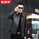 Hengyuanxiang 2024 Neues Produkt First Layer Cowhide Hasing echtes Lederjacke Herren Herbst Fody Motorrad Revers Dicked Leder Jacke Schwarz Single Leder m