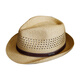 Tochino's new summer breathable hollow panama straw hat for men and women with large head circumference, sunshade and sun protection jazz hat, trendy cool hat, mixed brown, large size L (58-60cm) with windproof rope