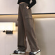 Yoyo One (Yoyo One) Pantalon de travail des filles printemps 2025 NOUVEAU PANTAL PANTAL ET AUTOMNE EN AUTOMNE POUR LES GILLES BIG CHILTS PLANTS PLANT VELVET POUR L'HIVER à la mode 15052 Brown Color [Plus Plus Velvet Style] 160cm