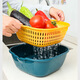 Double-layered vegetable sink drain basket six-piece set for kitchen fruit plate living room household washing basin vegetable basket large 2-layer