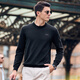 
Mr. Cloth round neck long sleeve hair T solid color simple skin-friendly and comfortable cardigan men's 2025 spring and autumn new product BT11978 piano black S (165)