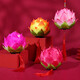Customized Lotus Lantern Handheld Luminous fertiges Produkt Hebelstange Quastel Palace Lantern Nacht Licht Retro-Stil Hanfu Lotus Lantern O695 Lotus Hellrosa Lampenhebestange Batterie