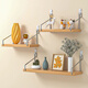 Ou Runzhe wall storage rack one-word storage rack no punching wall-mounted set-top box storage rack log color 40cm single