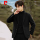 Pier Cardins neuer Frühlings- und Herbst Pure Woll Woll Blazer für den doppelseitigen Nym Coat für Männer Kurzer Casual Anzug Kamel 175
