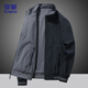 ROMON Jacket Men's Spring Business Casual Jacket Outdoor Sports Fashionable and Versatile Double-sided Top 9866 Gray XL
