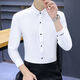 Yunhanyes neues Herrenhemd, modische elastische gestreifte Business-Stil, schlanke und schlanke junge modische Herrenkleidung, kostenloses Bügelhemd, 829 Black 3xL, empfohlen, etwa 148-168jin [Jin ist 0,5 kg]