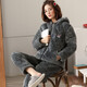 Banxinle (Banxinle) Dreischichtig eingedickte Baumwollpajamas Winter warme Heimkleidungsset plus Samt Baumwolle Winter mit Kapuze-Kleidung YTJ-6623# Kapuzenset Frauen XL170 (110-130jin [Jin gleich 0,5 kg]))