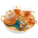 Su's ceramic creative tea tray tea set with glass hammer pattern teapot with four handles tea cup J0271