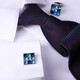KFLK men's luxury crystal cufflinks, high-end shirt sleeves, business gifts, cuff buttons, custom engraving gift box, blue