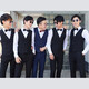 Xinzhizhan best man suit Western brothers suit men's wedding group suit men's shirt vest three-piece wedding dress long sleeve single-piece shirt + bow tie 5XL