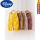 Disney baby overalls autumn and winter plus velvet infant jumpsuit 0 to 3 years old children's casual cute baby corduroy pants khaki (spring and autumn) 90