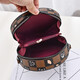 BLACKKISS Birthday Gift Gift for Girlfriend Textured Women's Bag New Small Round Bag Women's Fashion Chain Bag One-Shoulder Crossbody Bag Brown (High Quality Version)
