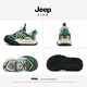 JEEP Jeep children's shoes boys' soft-soled sports shoes spring and autumn double mesh girls' running shoes Neptune Green/Chessboard Gray 28