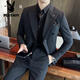 Playboy wedding suit men's high-end 2025 new business men's double-breasted casual wedding suit jacket dark green XL recommended 140Jin Jin equals within 0.5kg