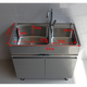 Floor-standing sink cabinet bathroom cabinet combination 304 stainless steel laundry cabinet with washboard wash basin balcony sink cabinet 120 washing machine partner 61cm (inclusive)-90cm (inclusive)