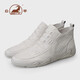 Ram Martin Boots Herren Herbst- und Winterstil plus Samt warme Alligator Muster Top-Layer Cowhide High Top Shoes Herren Lederschuhe Britische Lederstiefel Herren weißer Vier-Saison-Stil 39 Standard Lederschuh Größe