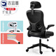 Computer chair, home comfortable office chair, swivel chair, backrest chair, dormitory student lifting e-sports seat, 3D headrest, black frame, black mesh Xiaoyao (latex cushion), nylon feet, rotating lifting armrests