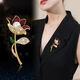 Hualiuyi Brooch Women's Luxurious Temperament Exquisite Pin Suit New Trendy Design Clothes Accessories Corsage Main Image - Purple