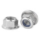 JINGGONG 304 stainless steel nylon anti-loosening flange nut Flange metal lock nut with pad anti-slip lock nut M10 metal sheet GB6187 [2 pieces]