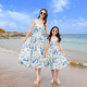 Buenpu beach parent-child clothing summer clothing new family of three or four family clothing mother-daughter mother-child travel vacation set 321 female 2XL