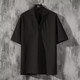 Tin Yuan linen short-sleeved T-shirt for men's summer thin Chinese style ice silk quick-drying white Tang. V-neck short-sleeved men's t-shirt 681 linen short-sleeved black L 165