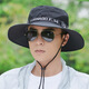 Charming sun hat men's summer fishing sun hat outdoor mountaineering sun large brim fisherman hat men's sun protection hat dark gray one size