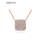 Chiba Jewelry 18K gold diamond pendant necklace square simple geometric square rose gold pendant girlfriend birthday gift