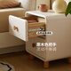 Genji Wood Language Specialized Massivholz-Nachttisch für Schlafzimmer, cremefarbener Nachttisch, Aufbewahrungsschrank, moderner, einfacher Aufbewahrungsschrank, weißer Schrank (Gummiholz), 0,4 Meter langer Nachttisch
