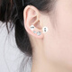 Junhong Platinum PT950 earrings, embroidered mushroom earrings, platinum ear hooks, platinum earrings, women's ear buckles, women's Valentine's Day gift, platinum Pt950 embroidered mushroom earrings, a pair (diameter about 7MM)