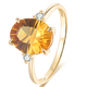 Tingliang 18k gold diamond citrine ring for women, natural colored gemstone ring for your lover, customized in other sizes