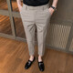 Ding Gude Summer Business Casual Hosen für Männer Neun-Punkte Slim Westkoreanische Version Herrenhosen für Männer in der Herrenhose Trendy Straight-Bein Stretchhose für mittlere Alter und junge Menschen 723 Neun-Punkte Black 29