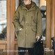 Maden Workwear American Retro M47 Park Fleece Kapuze-Militärmantel mit mittlerer Länge warme dicke Baumwolljacke Herren Winter Military Green S