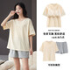 
LangSha (LangSha) pajamas with chest pad for women in summer short-sleeved thin cotton breathable home clothing for girls in summer LYSM6210 XL Recommended 165-170CM/120-140Jin [Jin equals 0.5 kg]