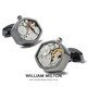 WILLIAM MILTON Limited Hexagonal Rotable Mechanical Cufflinks Men's High-end Suit Rotable Cuff Button Gift Box Packaging Gun Color
